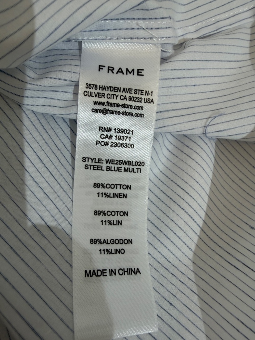 Frame V-neck Popover Short Sleeve Cotton Top Blouse Size XL EUC - Picture 12 of 13